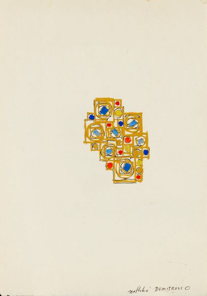 Nathalia DUMITRESCO Nathalia DUMITRESCO (1915-1997) - Jewel project - Gouache on...