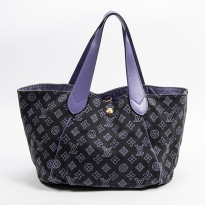 Louis Vuitton LOUIS VUITTON -Tote bag Ipanema model in cotton canvas and purple leather...
