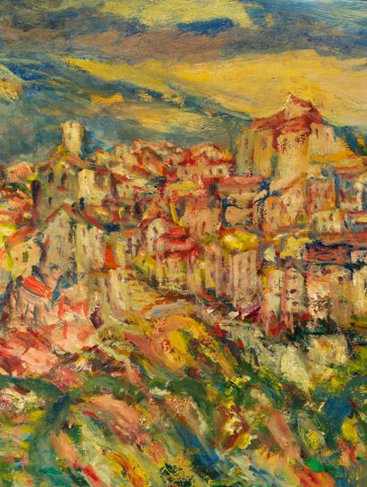 Berthe ROUDILLON Berthe SOURDILLON (1895-1976) - Paysage provençale- Huile sur panneau...