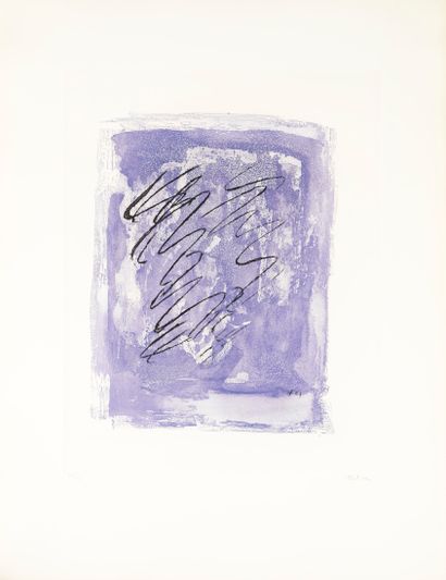 Jean FAUTRIER Jean FAUTRIER (1898-1964) - Griffure sur fond violet - Eau forte aquatinte...