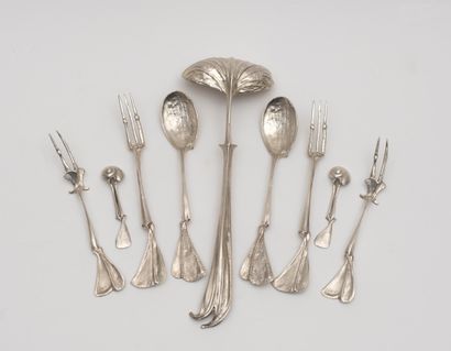 Claude Lalanne Claude LALANNE - Set of cutlery including : Two small spoons snails...
