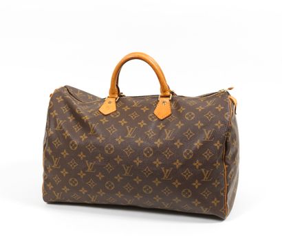 Louis Vuitton LOUIS VUITTON -Speedy bag in monogram canvas and natural cowhide -...