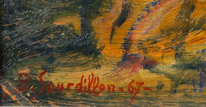 Berthe ROUDILLON Berthe SOURDILLON (1895-1976) - Paysage provençale- Huile sur panneau...