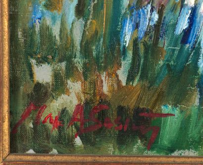 Max AGOSTINI Max AGOSTINI (1914-1997) - Gardening in spring - Oil on canvas signed...
