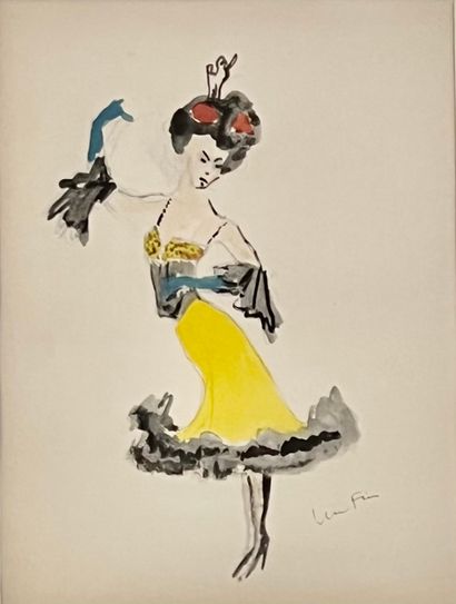 Léonor FINI 
Léonor FINI - Ballet dancer - Gouache - Signed - Theater model number...