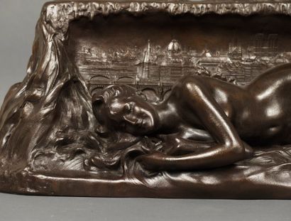 Denys PUECH 
Denys PUECH (1854-1942) - La Seine , 1886 - Bronze à patine brun sombre...