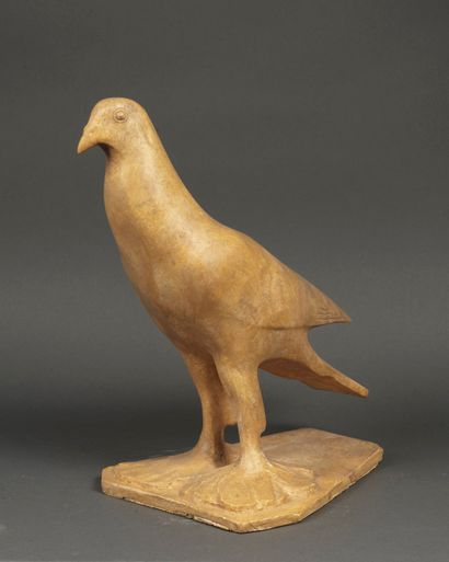 POMPON 
POMPON (1955-1933) - Pigeon Voyageur, Modèle datant de 1926 - Plâtre patiné,...