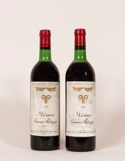 null 2 bottles Médoc Baron Philippe 1979 - Level 1 very slight low high shoulder...
