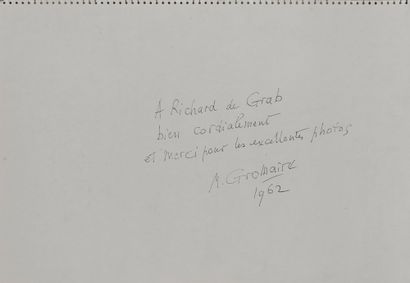 André GROMAIRE André GROMAIRE, dédicace sur papier libre "A Richard de Grab, bien...