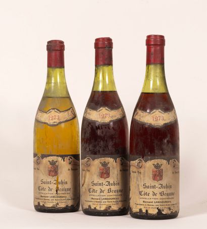 null 3 bouteilles Saint Aubin Côte de Beaune 1973 - Domaine Bernard Langoureau -...
