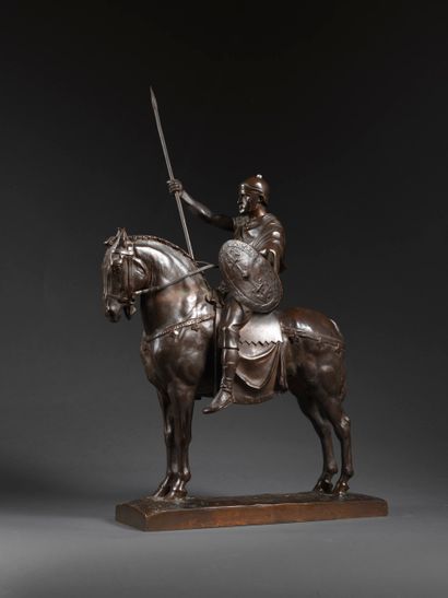 Emmanuel FREMIET Emmanuel FREMIET (1824-1910) - Cavalier romain - Bronze à patine...