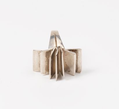 Arthur Luiz PIZA Arthur Luiz PIZA (1928-2017) - Ring "open book", 1970 - Silver -...