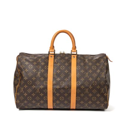 Louis Vuitton LOUIS VUITTON - Keepall 45 bag - in monogrammed canvas and natural...