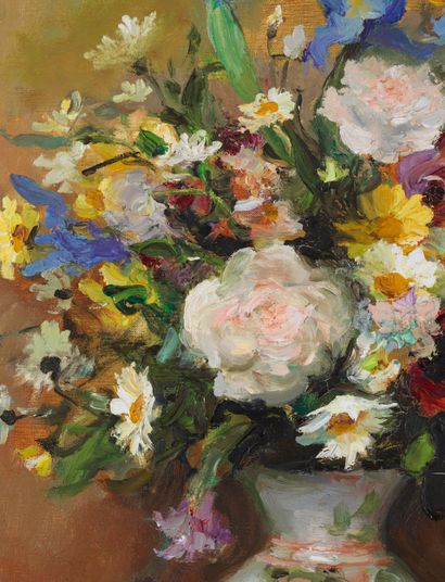 Marcel DYF Marcel DYF (1899-1985) - Vase of flowers and plate (N°92) - Oil on canvas...
