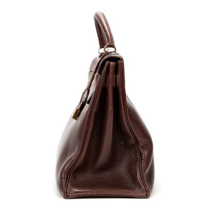 Hermès HERMES Kelly Handbag 40 cm - In brown taurrion clemency - Inside in brown...