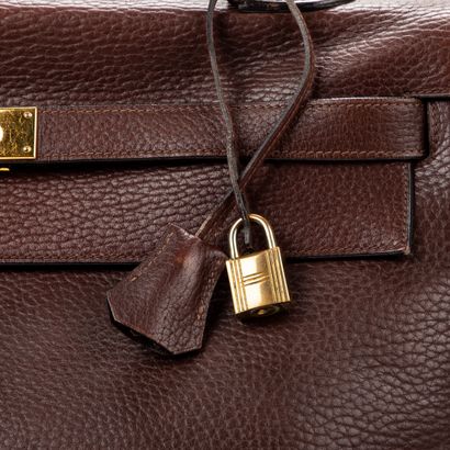 Hermès HERMES Sac à main Kelly retourné 40 cm – En taurrion clémence marron – Intérieur...