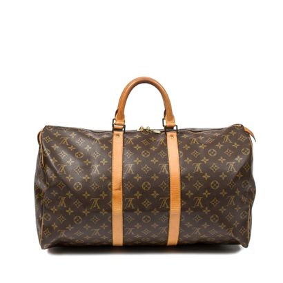Louis Vuitton LOUIS VUITTON - Keepall 50 bag - in monogrammed canvas and natural...