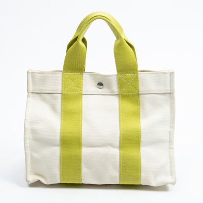Hermès HERMES- Herline tote bag - in unbleached cotton canvas - Handles in chalky...