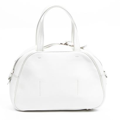 Yves Saint Laurent YVES SAINT LAURENT - Bowling bag in white grained leather, the...