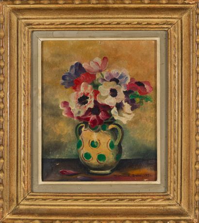Maurice DORE Maurice DORE - Bouquet of flowers - Oil on canvas signed lower right...