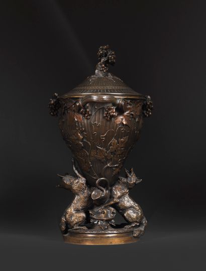 AUGUSTE-NICOLAS CAIN Auguste-Nicolas CAIN (1821-1894) - Hunting cup with fox and...