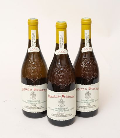 Vin Chateauneuf du Pape 3 bouteilles CHÂTEAUNEUF DU PAPE 2002 Château de Beausca...
