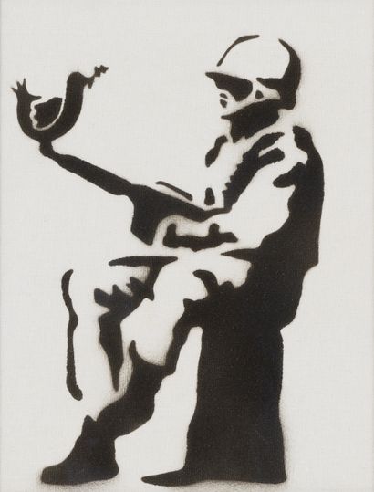 BANKSY 
BANKSY - Soldier of Peace 

Aérosol et pochoir sur toile 

25 x 20 cm 

Réalisé...