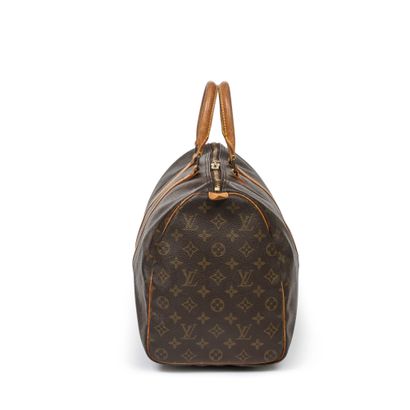 LOUIS VUITTON LOUIS VUITTON - Keepall 45 bag - in monogrammed coated canvas and natural...