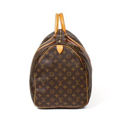 LOUIS VUITTON LOUIS VUITTON - Keepall 55 bag - in monogrammed canvas and natural...