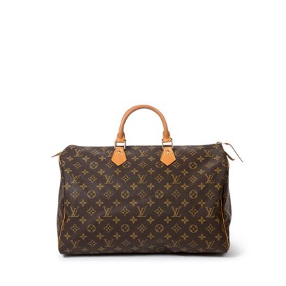 LOUIS VUITTON LOUIS VUITTON - Speedy 40 Bag - in monogrammed canvas and natural leather...