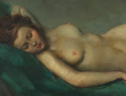 Emile Valentin CARDINAL Emile Valentin CARDINAL (1883-1958) - Naked woman on a sofa,...