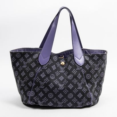 LOUIS VUITTON LOUIS VUITTON -Sac cabas modèle Ipanema en toile de coton et cuir violet...