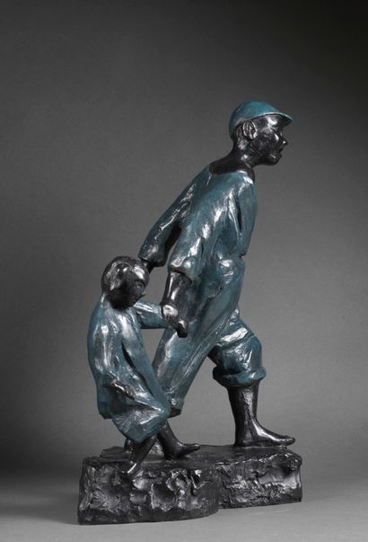 Jorge BORRAS Jorge BORRAS (1952) - La Boudeuse, 1999 - Bronze with black and blue...