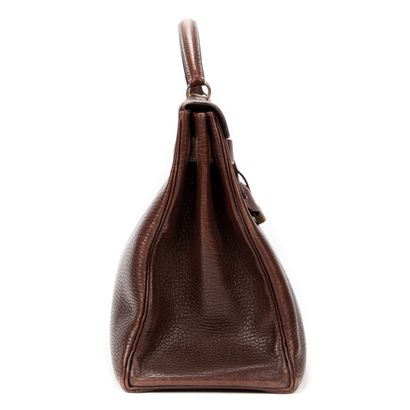 HERMES HERMES Kelly Handbag 40 cm - In brown taurrion clemency - Inside in brown...