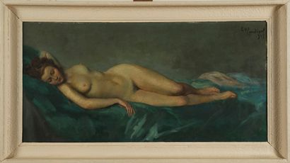 Emile Valentin CARDINAL Emile Valentin CARDINAL (1883-1958) - Femme nue sur un sofa,...