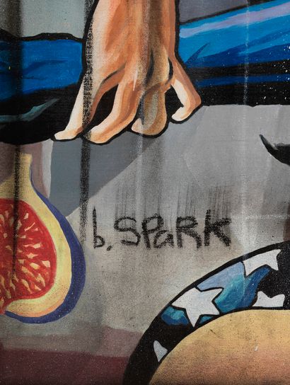 SPARK 
SPARK (Born in 1969) - 890 - Mixed media on canvas - 100 x 100 cm
