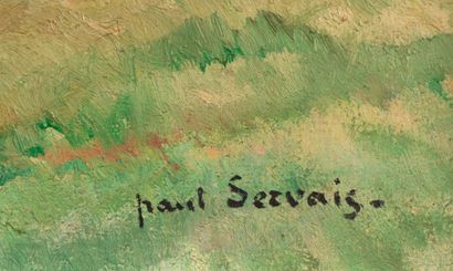 Paul SERVAIS Paul SERVAIS (1867-1931) - Mas provençal - Huile sur toile signée en...