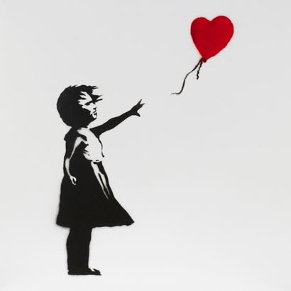 BANKSY (d'aprés) BANKSY (d’après) - Love Is In The Air (Girl With Balloon) - Sérigraphie...