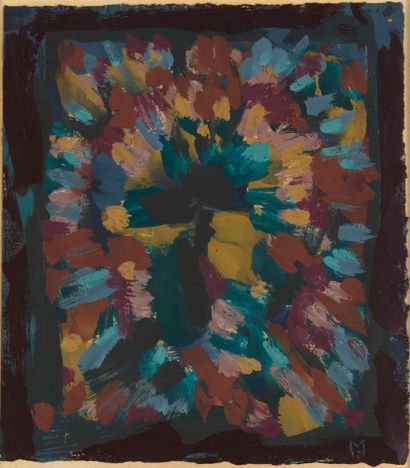 Alfred MANESSIER 
Alfred MANESSIER (1911-1993) - Etude des Saintes Faces,1961 - Huile...