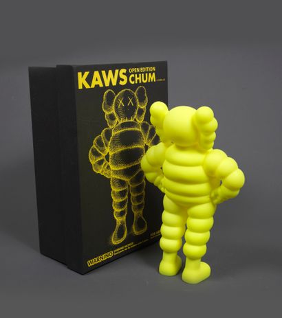 KAWS 
KAWS (Born in 1974) - Chum (Yellow) - Painted vinyl signed and dated under...