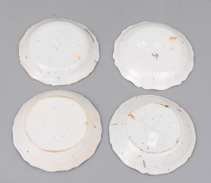 CERAMIQUE 
Nevers and La Rochelle

Four earthenware plates with contoured edges,...