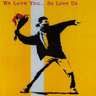 BANKSY (d'aprés) BANKSY (d’après) - We Love You… So Love Us - Impression sérigraphique...