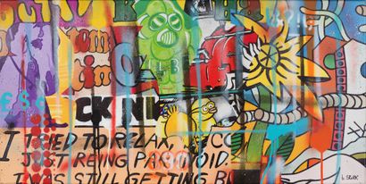 SPARK 
SPARK (Born in 1969) - Try to relax - Mixed media on canvas - 50 x 100 cm...