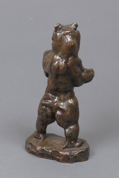 Antoine-Louis BARYE Antoine-Louis BARYE (1795-1875) - Standing bear N°2, 1880 - Bronze...