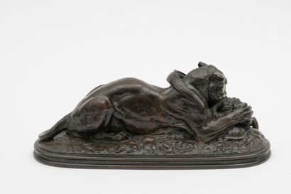 Antoine-Louis BARYE Antoine-Louis BARYE (1795-1875) - Tiger with gavial reduction...
