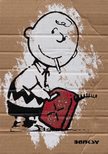Banksy Dismaland (d'après) Banksy Dismaland (after) - Jerrican, Aerosol on cardboard,...
