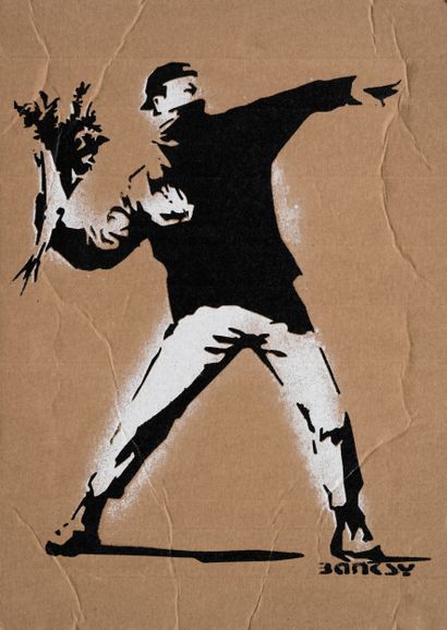 Banksy Dismaland (d'après) Banksy Dismaland (after) - Flower thrower, spray paint...