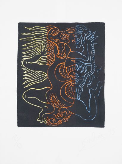 Robert COMBAS 
Robert COMBAS - Linocut - Signed in pencil and dated (19)95 lower...