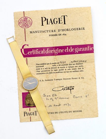 PIAGET Piaget, référence 9872, vendue le 12 août 1970. Double signature Jean Été,...