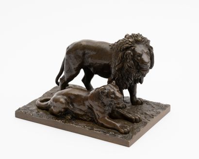 Antoine-Louis BARYE (195-1875) - Lion débout...